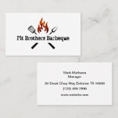 バーベキューレストランと飲食店の名刺 名刺 (正面/裏面)