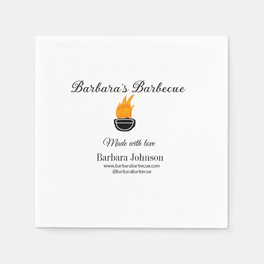 バーベキューレストランキッチンソーシャルメディアWebサイトn スタンダードカクテルナプキン (正面)