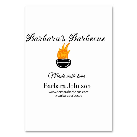 バーベキューレストランキッチンソーシャルメディアWebサイトn テーブルナンバー (正面)