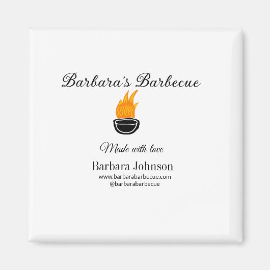 バーベキューレストランキッチンソーシャルメディアWebサイトn マグネット (正面)