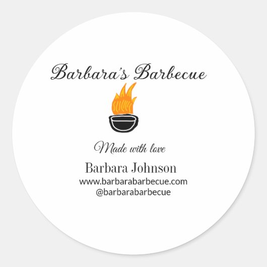 バーベキューレストランキッチンソーシャルメディアWebサイトn ラウンドシール (正面)