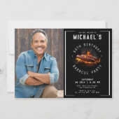 バーベキュー写真60th誕生日パーティー 招待状 (正面)