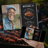 バーベキュー写真70th誕生日パーティー 招待状