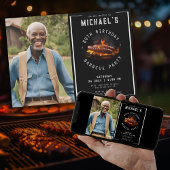 バーベキュー写真80歳の誕生日パーティー 招待状