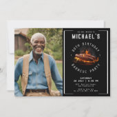 バーベキュー写真80th誕生日パーティー 招待状 (正面)