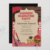 バーベキュー卒業パーティー 招待状 (正面/裏面)