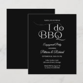 バーベキュー好きなカップルのエンゲージメントパーティー招待状 (正面/裏面)