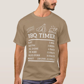 バーベキュー好きなパパのための面白いグリルグッズ BBQ タイマー ビール グリル Tシャツ