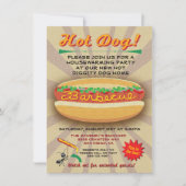 バーベキュー引っ越し祝いパーティーホットドッグパーティの招待状 招待状 (正面)