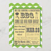 バーベキュー引っ越し祝いパーティー招待状 招待状 (正面/裏面)