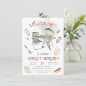 バーベキュー引退水彩パーティー 招待状 (スタンド正面)