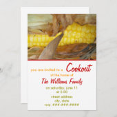 バーベキュー招待状 - ヤングコーン 招待状 (正面/裏面)