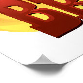 バーベキュー文字デザイン炎 ポスター (角)