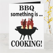 バーベキュー料理人ユーモアカード カード (黄色い花)