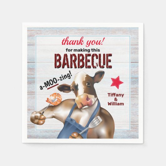 バーベキュー牛の焼きエビ スタンダードカクテルナプキン (正面)