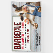 バーベキュー牛の焼きエビ 横断幕 (縦)
