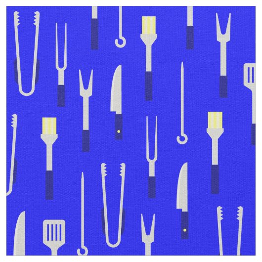バーベキュー用品 夏 BBQシェフ 青 ファブリック (クローズアップ)