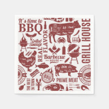 バーベキュー紙ナプキン、BBQグリルパーティー用品