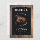 バーベキュー素朴40th誕生日パーティー 招待状 (正面)