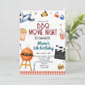 バーベキュー裏庭映画夜案内状 招待状 (スタンド正面)