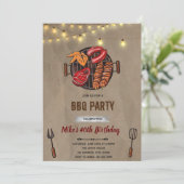 バーベキュー誕生日パーティーの招待 招待状 (スタンド正面)