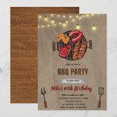 バーベキュー誕生日パーティーの招待 招待状 (正面/裏面)