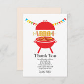 バーベキュー誕生日パーティー、バーベキュー、グリル、ありがとう 招待状 (正面/裏面)