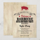 バーベキュー誕生日パーティー 招待状 (正面/裏面)