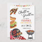 バーベキュー誕生日招待状, グリル&チルパーティー 招待状 (正面)