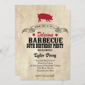 バーベキュー誕生日 招待状 (正面/裏面)