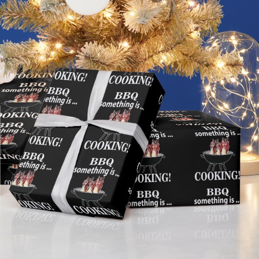 バーベキュー調理師シェフおもしろいバーク ラッピングペーパー (クリスマス)