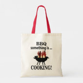 バーベキュー調理師シェフおもしろいBBQ トートバッグ (裏面)