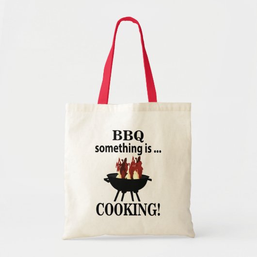 バーベキュー調理師シェフおもしろいBBQ トートバッグ (正面)