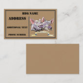 バーベキュー豚ペンとインク水の色のスケッチ 名刺 (正面/裏面)