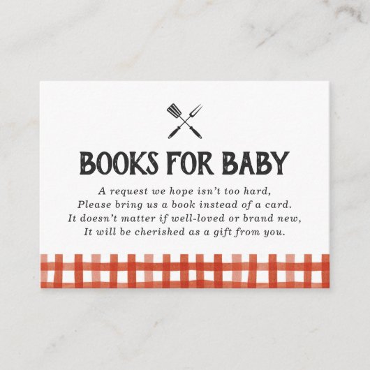 バーベキュー赤ちゃんシャワーベビー エンクロージャーカード (正面)