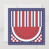 バーベキュー7月4日愛国のスイカ 招待状 (裏面)