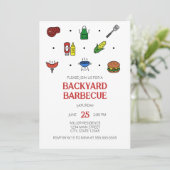 バーベキュー アイコン パーティー 招待状 (スタンド正面)