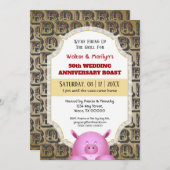 バーベキュー ウェディング アニバーサリー 豚の丸焼きパーティー ご招待 招待状 (正面/裏面)