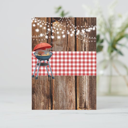 バーベキュー・エンゲージメント・パーティーの参加者に送るのに最適なお礼カード サンキューカード (スタンド正面)