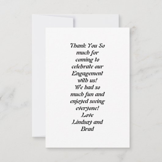 バーベキュー・エンゲージメント・パーティーの参加者に送るのに最適なお礼カード サンキューカード (裏面)