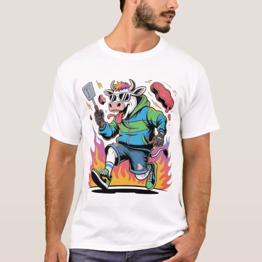 バーベキュー・カオス・カウ Tシャツ (正面)