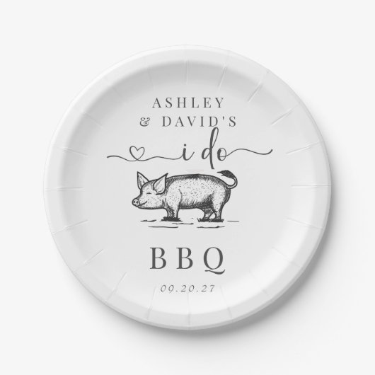 バーベキュー |カップルのシャワー |リハ素朴ーサル |ロースト ペーパープレート (正面)
