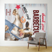 バーベキュー クックアウト 牛 グリル エビ 背景 タペストリー (インサイチュ(横))