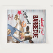 バーベキュー クックアウト 牛 グリル エビ 背景 タペストリー (正面(横))