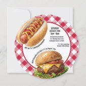 バーベキュー グリル ハンバーガー ホットドッグ 招待状 (裏面)