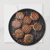 バーベキュー グリル ハンバーガー ホットドッグ 招待状 (正面)
