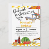 バーベキュー バックヤード クックアウト 誕生日 招待状 (正面)