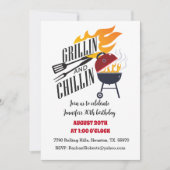 バーベキュー バックヤード クックアウト BBQ 誕生日 招待状 (正面)