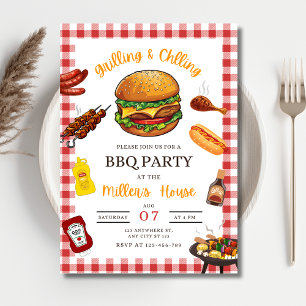 バーベキュー パーティーの招待状, バックヤード BBQ グリル&チル 招待状