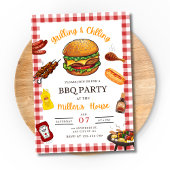 バーベキュー パーティーの招待状, バックヤード BBQ グリル＆チル 招待状